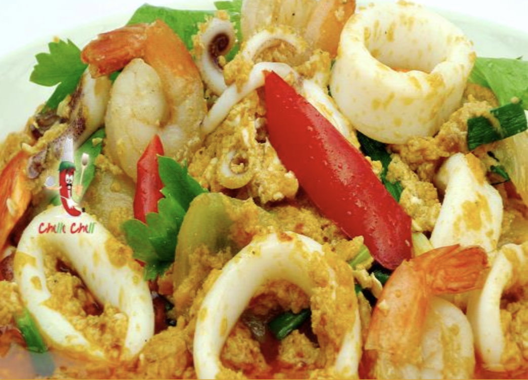 Thai yellow curry with seafood_0