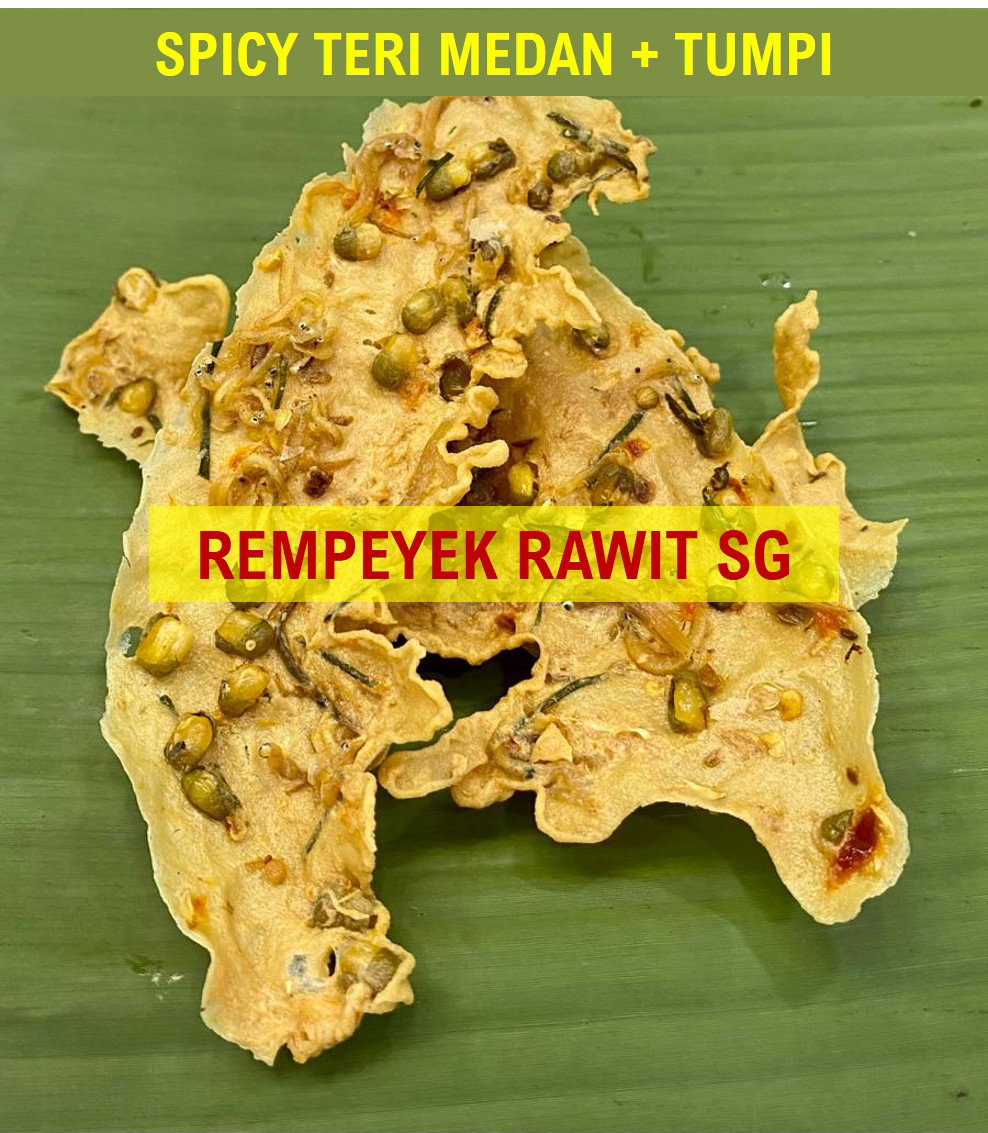 Spicy Rempeyek Teri Medan Tumpi (Whitebait Anchovies + Green Beans) - Tub