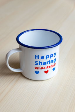 White Rabbit Enamelled Cup