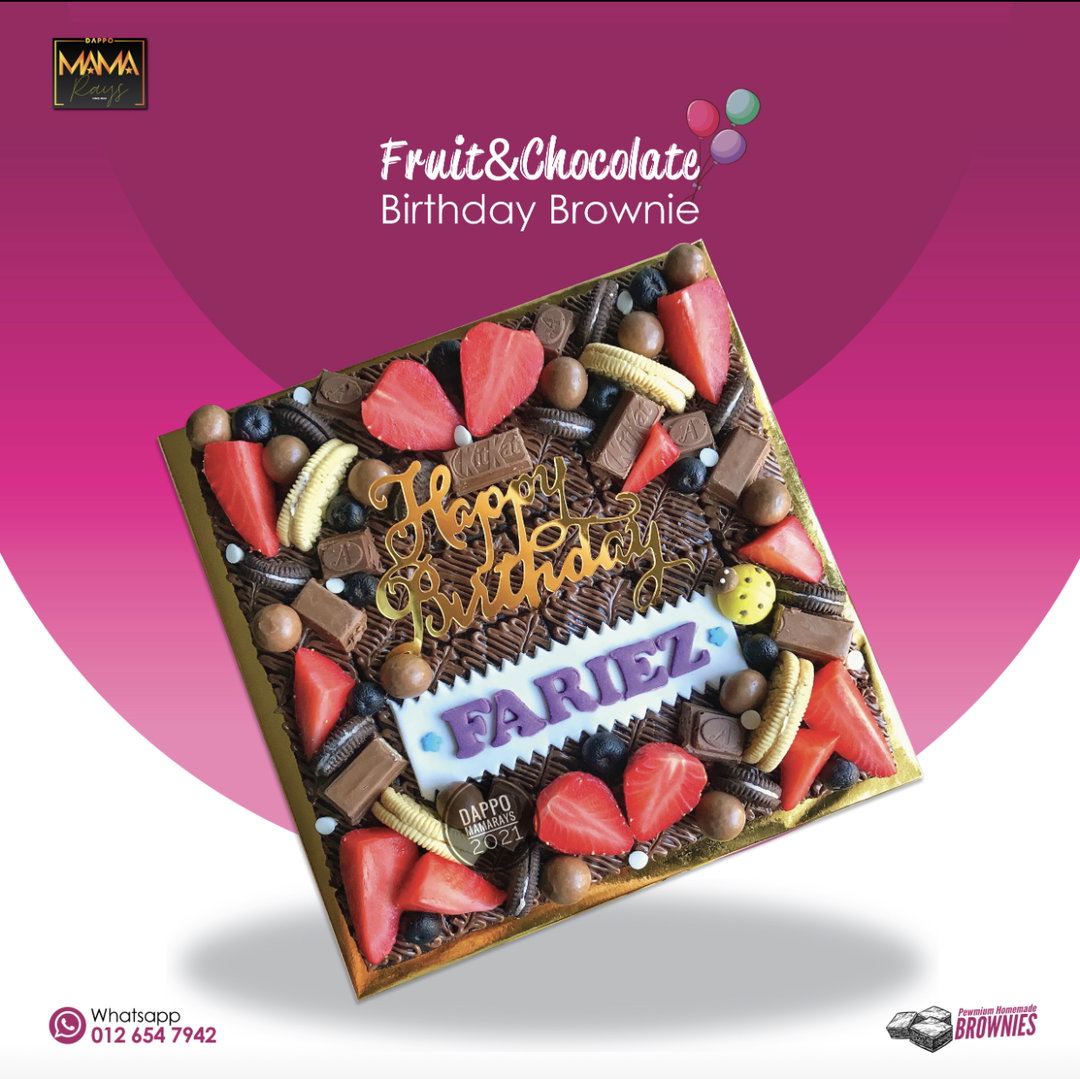 Fruit & Chocolate Birthday Brownie