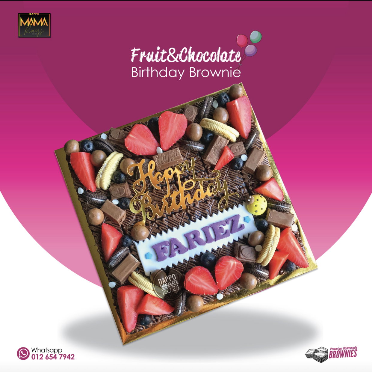 Fruit & Chocolate Birthday Brownie_0
