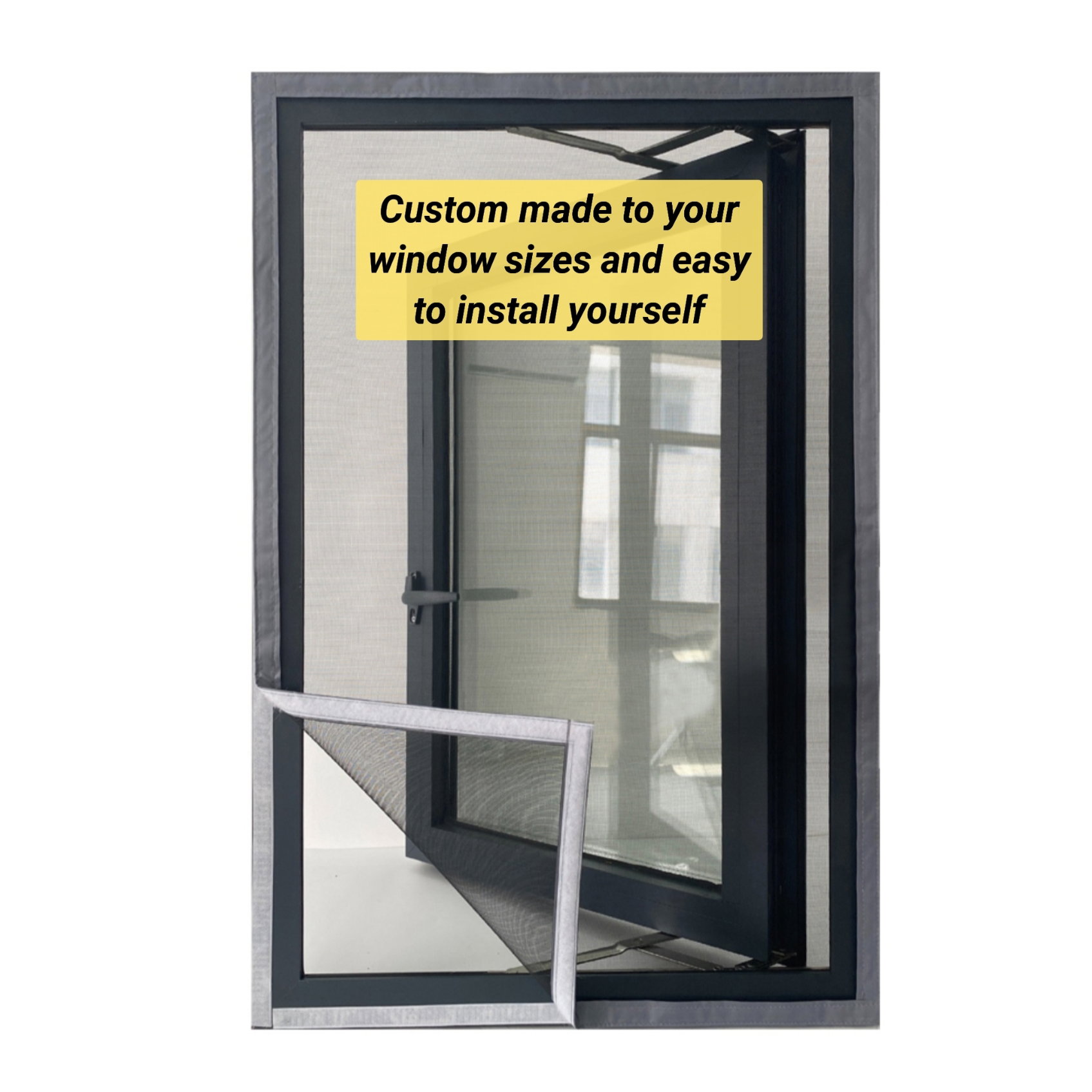 Custom Made Velcro Window Insect/Cat Net_1