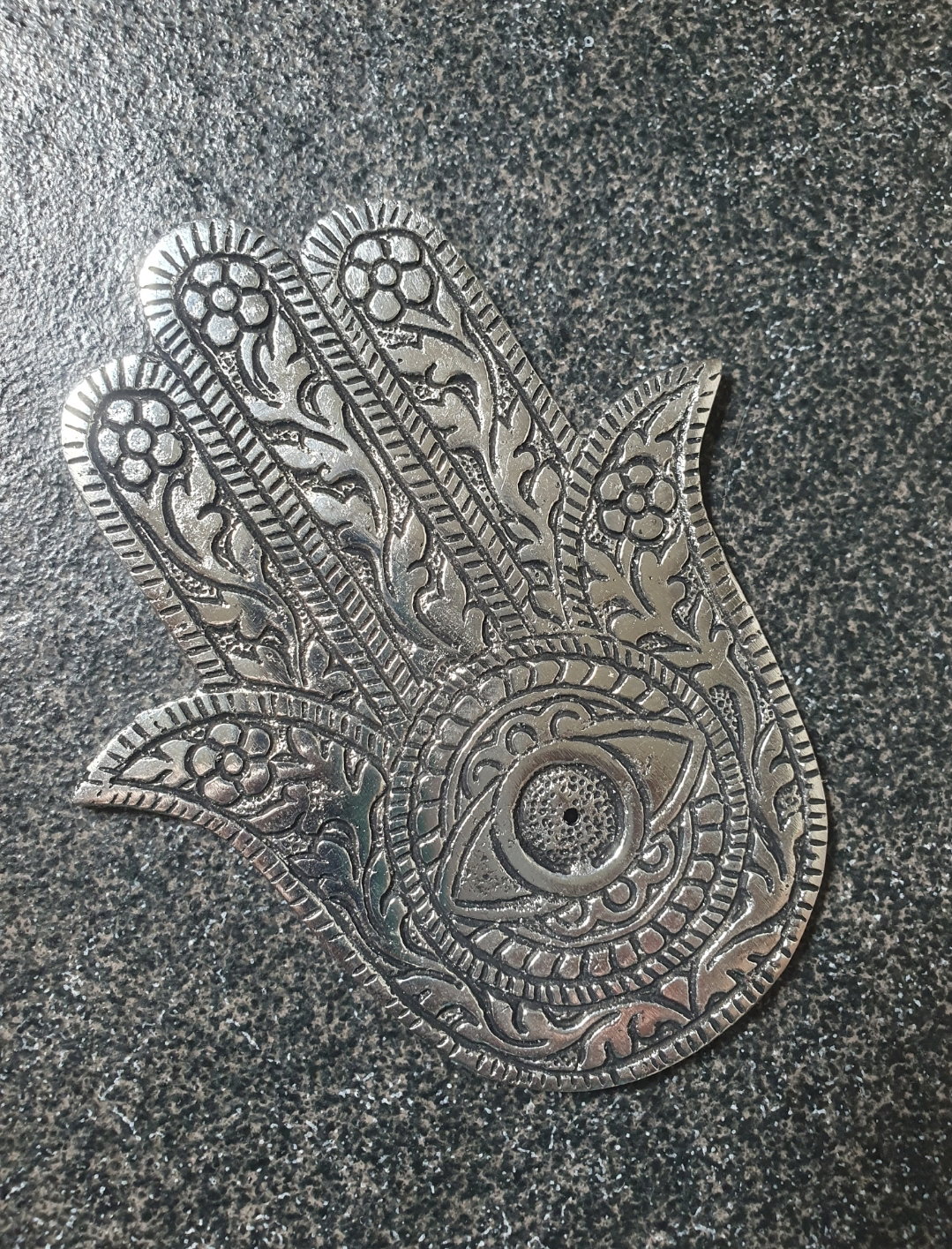 Hamsa hand incense stick holder- Gold & Silver_4