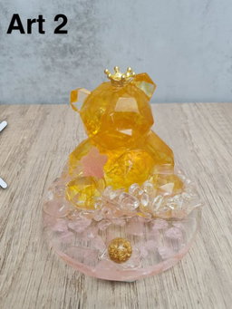 Bear Art Set (Includes 1 Bear Love + Heart Shaped Butter Cookies + Iridescent Flower)