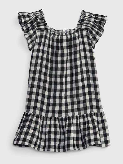 Crinkle Gauze Gingham Tiered Dress_0