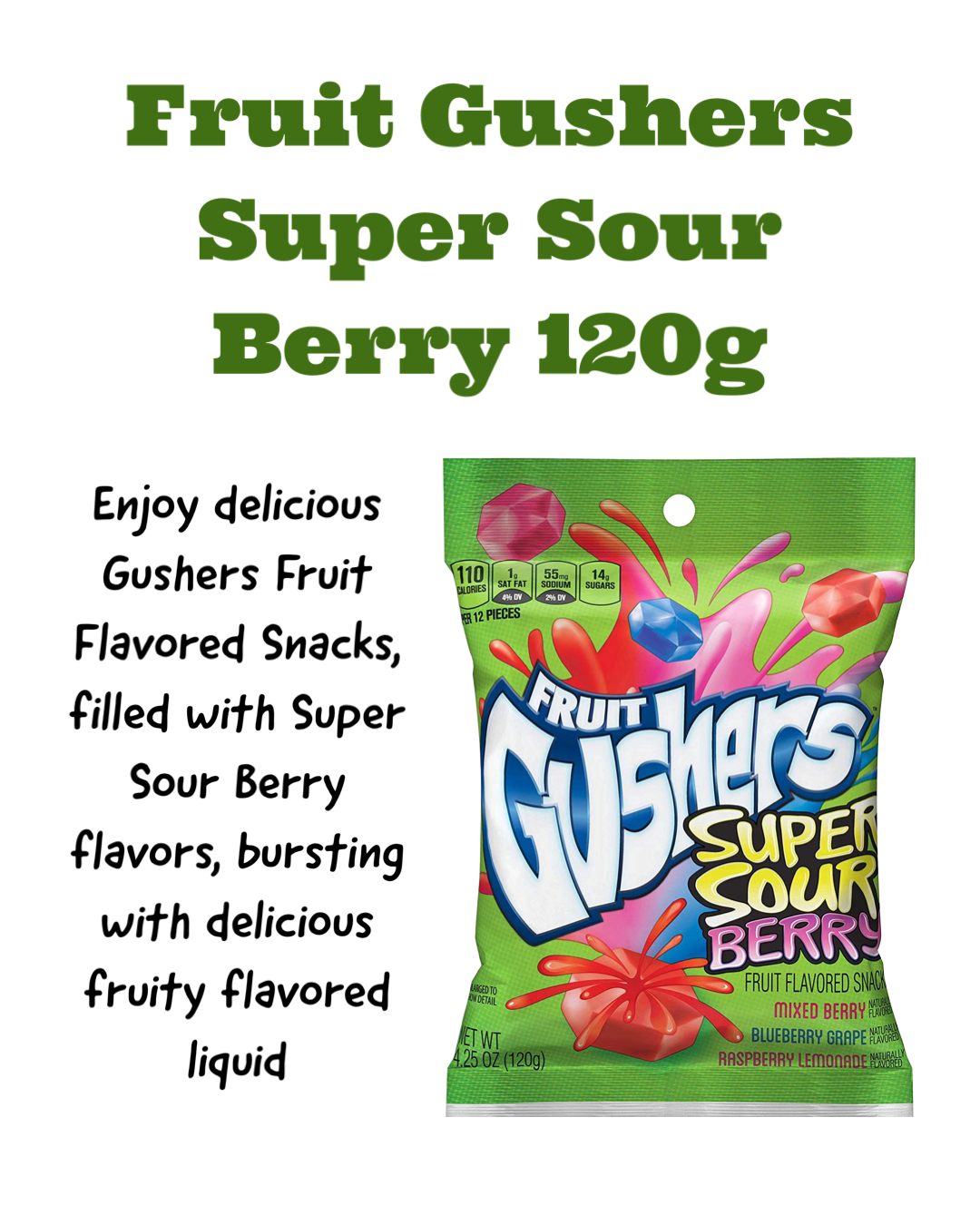 Fruit Gushers Super Sour Berry 120g