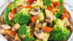 Stir fry brocolli with mix mushroom