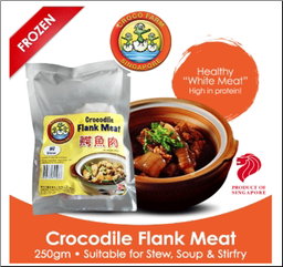 Croco Farm Frozen Crocodile Flank Meat(STEW) 250gm Buy 12 Packets for $120 and get complimentary delivery