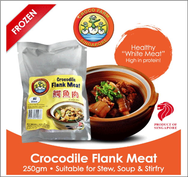 Croco Farm Frozen Crocodile Flank Meat(STEW) 250gm Buy 12 Packets for $120 and get complimentary delivery_1