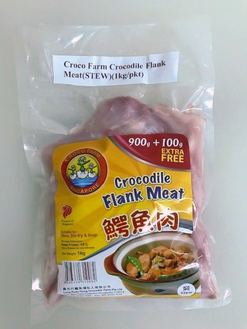 Croco Farm Frozen Crocodile Flank Meat(STEW)(900g+100gEXTRA FREE/pkt) Buy 4 Packets for $140 and get complimentary delivery