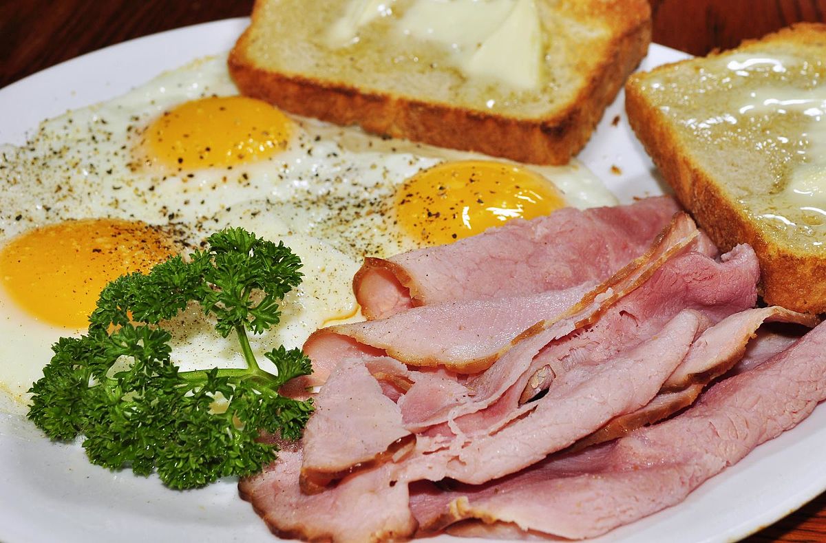 Eggs with Ham & Bacon_0