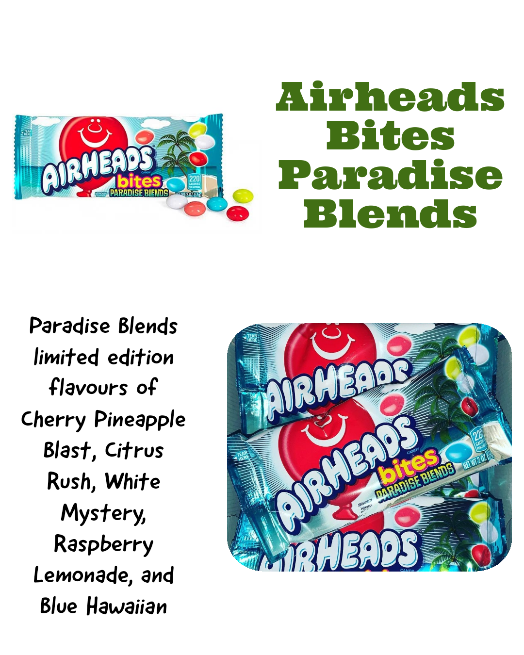 Airheads Bites Paradise Blends Limited Edition Flavors 57g