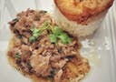 Thai garlic pork rice with egg