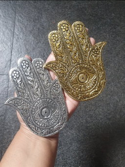 Hamsa hand incense stick holder- Gold & Silver