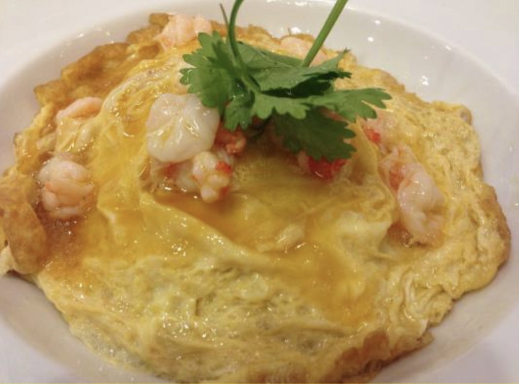 Omelette with shrimp
