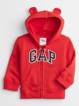 Zip Hoodie in Red