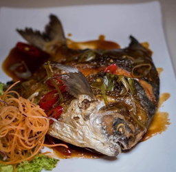 Deep Fried Pomfret with Black Bean Sauce 豆鼓鯧魚