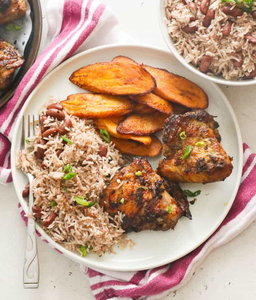Fried Chicken with Rice & Peas 