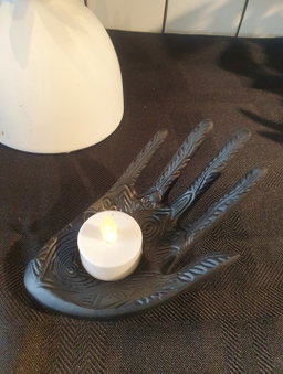 Gold / Black Hand Tealight Crystal Holder