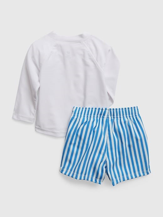 Blue Stripes Rash guard two piece_1