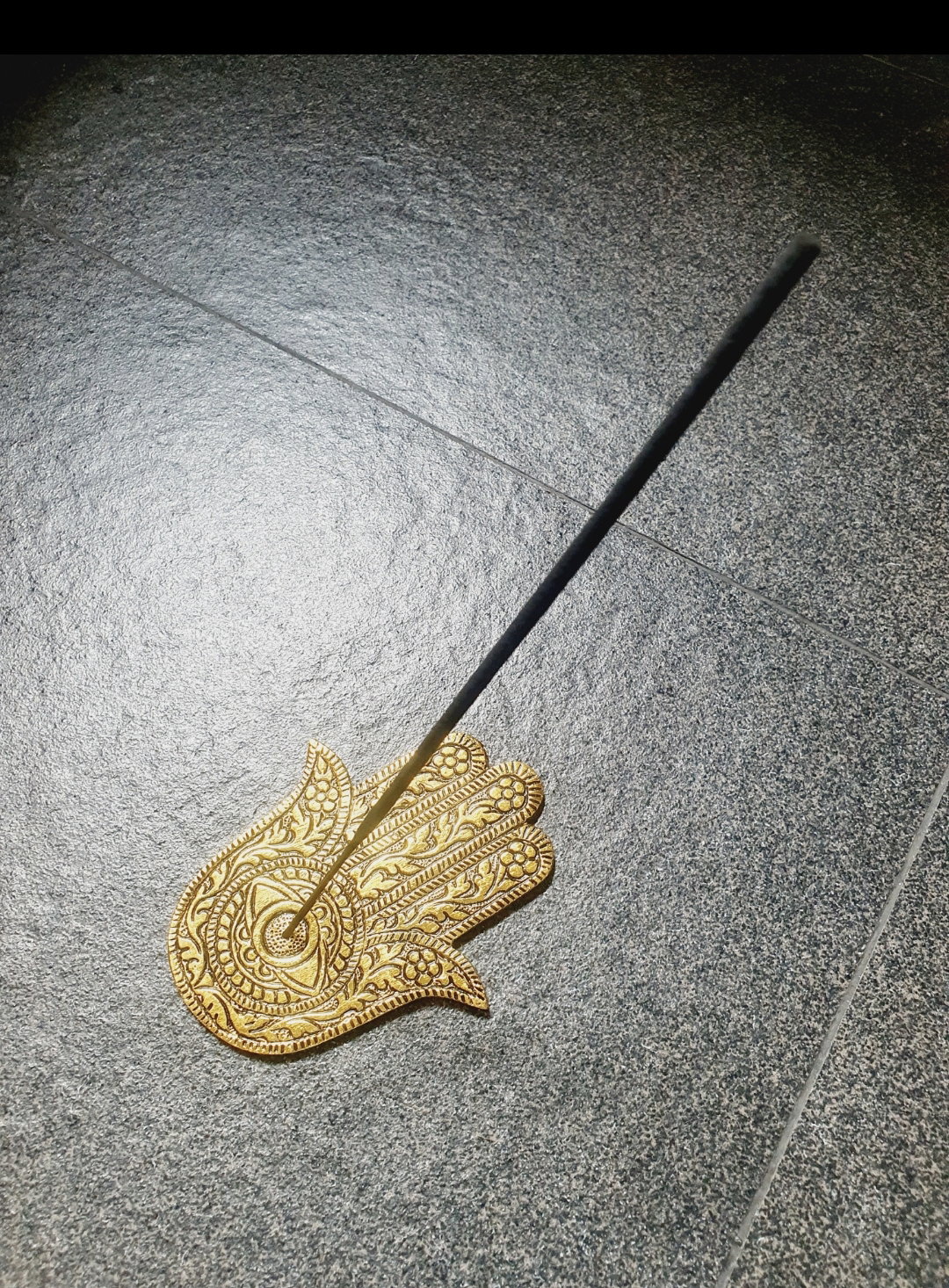 Hamsa hand incense stick holder- Gold & Silver_5