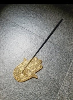 Hamsa hand incense stick holder- Gold & Silver