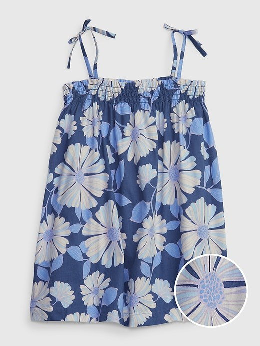 Smocked Dress in Floral Blue