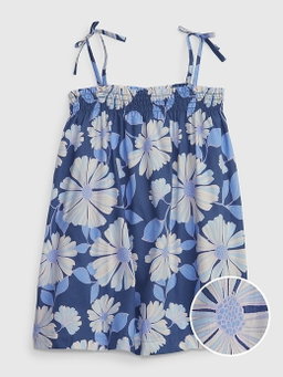 Smocked Dress in Floral Blue