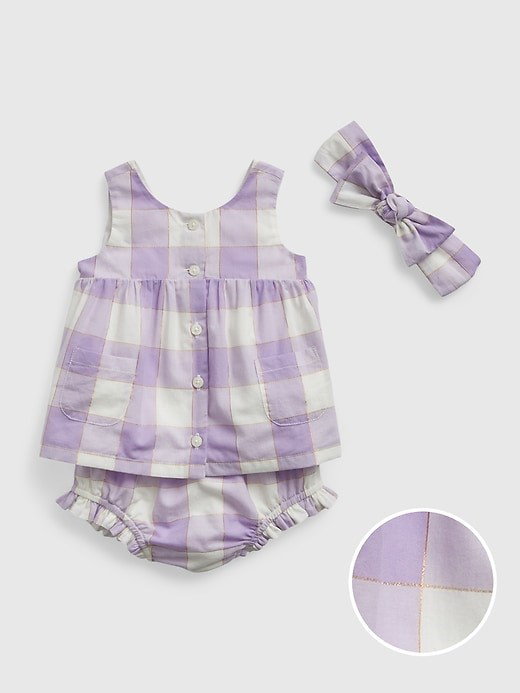 Shiny Gingham Outfit 3 piece set_0