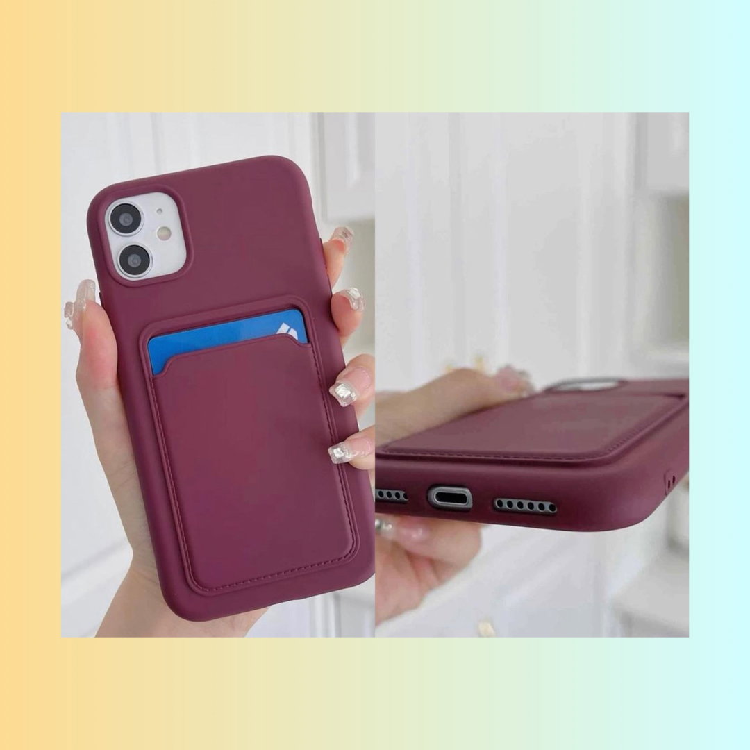 Iphone Case with Card Slot [BURGUNDY]