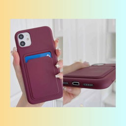 Iphone Case with Card Slot [BURGUNDY]