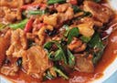 Stir fry pork with thai chilli paste _0