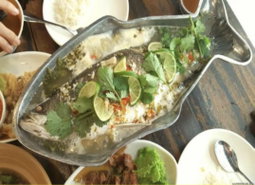Steam sea bass with lime and chilli
