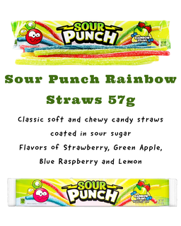 Sour Punch Rainbow Straws 57g