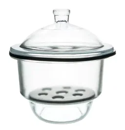 VACUUM DESICCATOR, WITH GROUND-IN STOPCOCK AND PROCELAIN PLATE CLEAR (PCS)