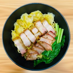  双拼 Double Roasts Combo Wanton Noodles Dry