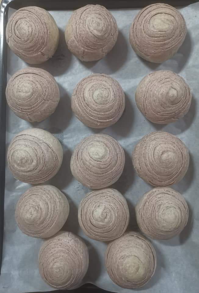 Home baked Spiral Yam Mooncake _0