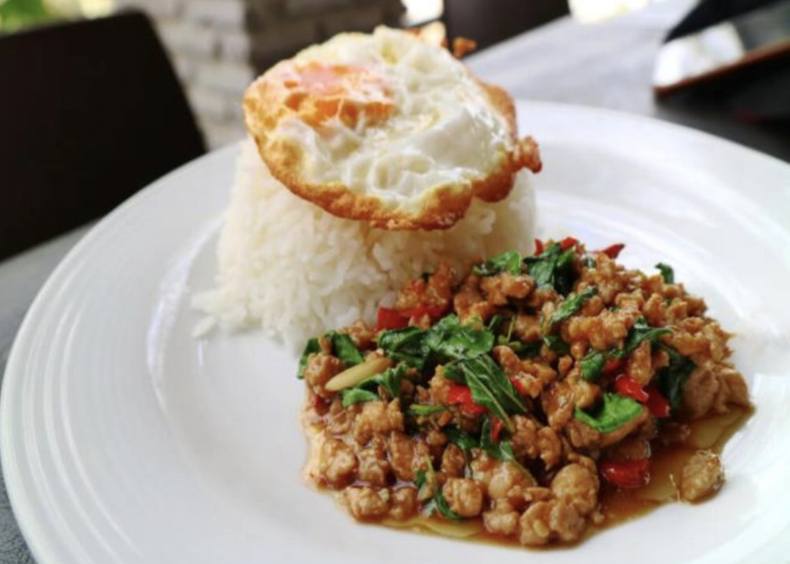 Thai basil minced pork rice with egg _0