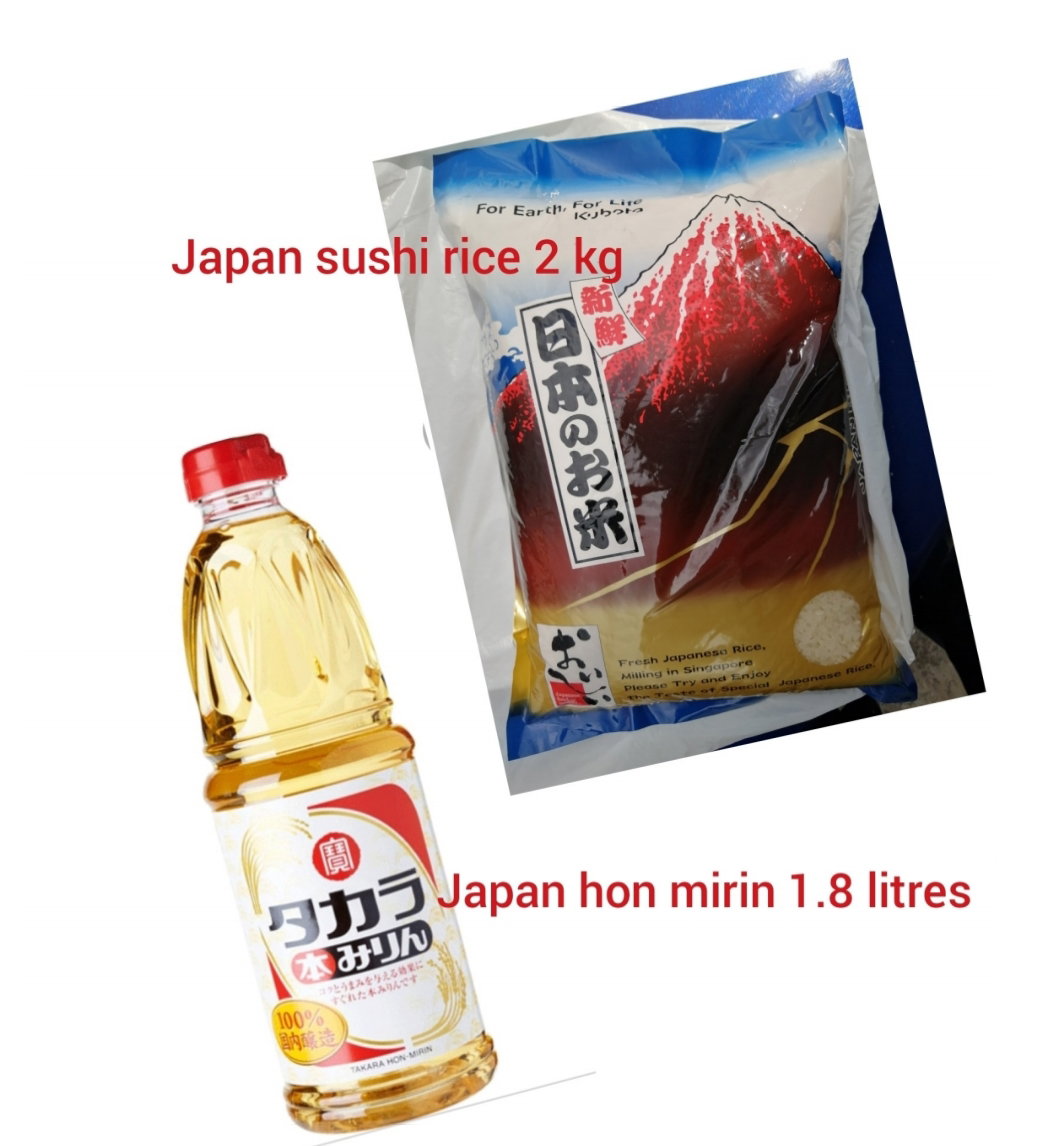(2 ITEM PRODUCTS) A) SUSHI RICE 2 KG. B) TAKARA HON MIRIN 1.8 LITRES_0