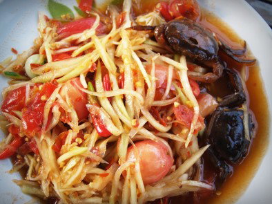 Papaya Salad with pickled crab_0