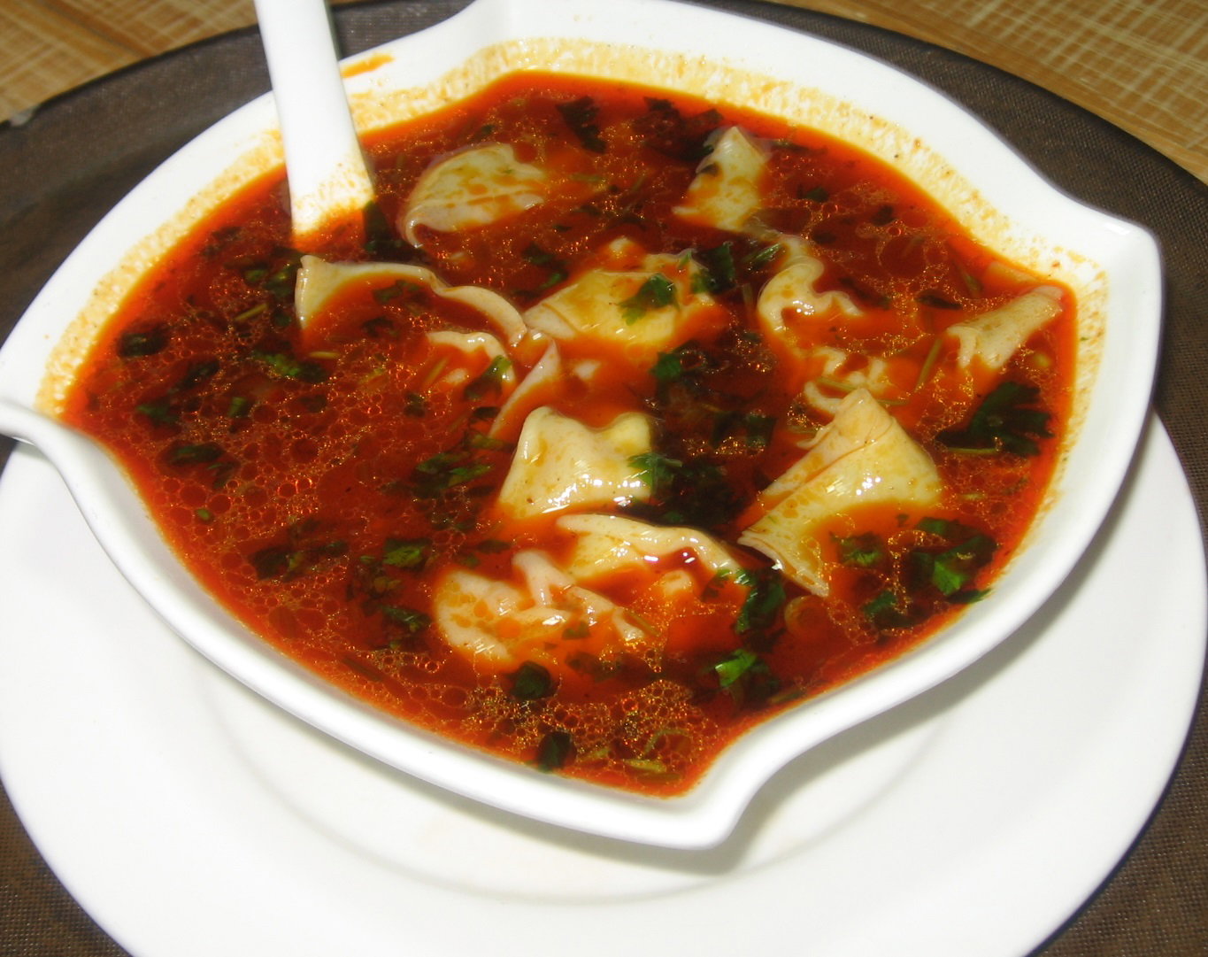 Shanghai Veg. Wontons  素菜  馄饨  ( Original or Sichuan Spicy ) Soup (8 pcs) _1