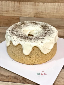 Homemade Authentic Organic Earl Grey Chiffon Cake with Sea Salt Cream Topping 