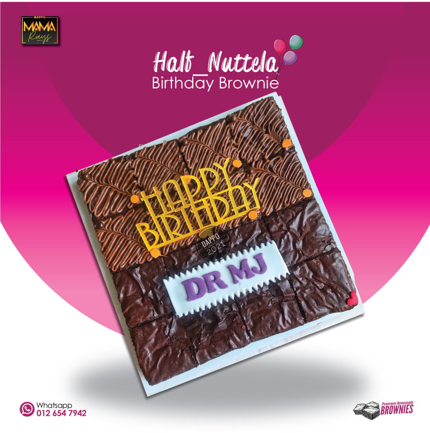 Half Nutella Birthday Brownie