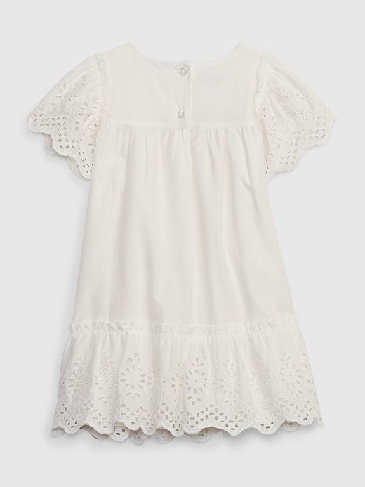 Flutter Eyelet Dress in off white_1