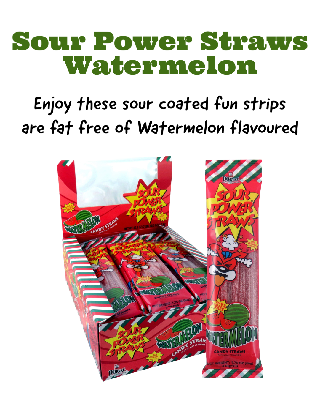 Sour Power Straws Watermelon 50g_0