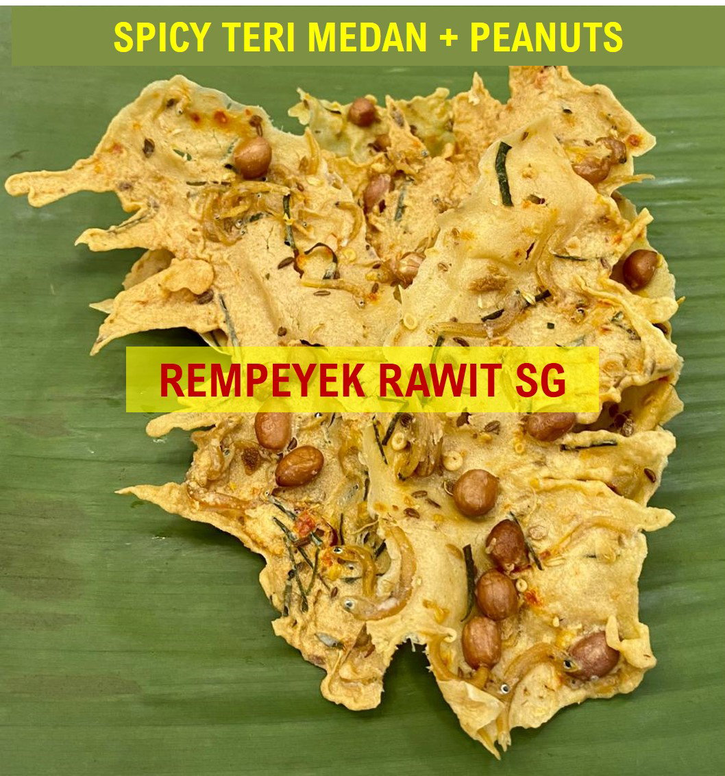 Spicy Rempeyek Teri Medan Kacang (Whitebait Anchovies + Peanuts) - Tub