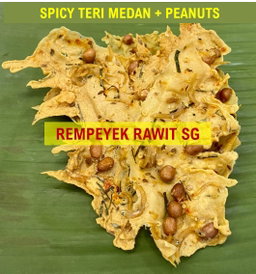 Spicy Rempeyek Teri Medan Kacang (Whitebait Anchovies + Peanuts) - Tub