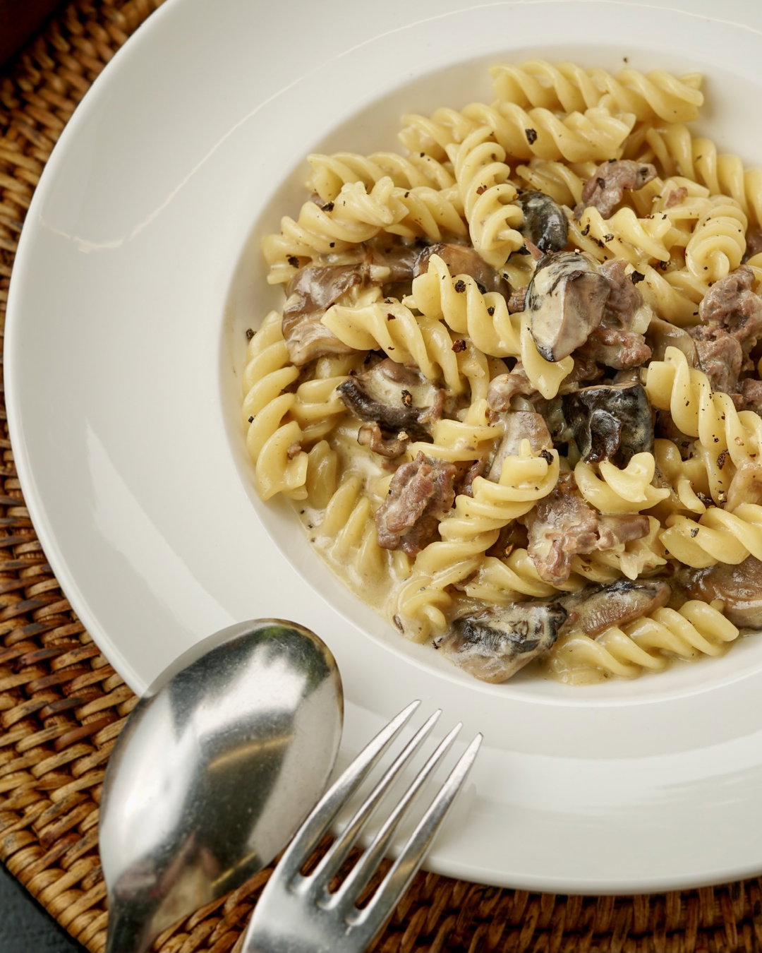 Pasta con Ternera y Setas en Salsa de Nata - 200g