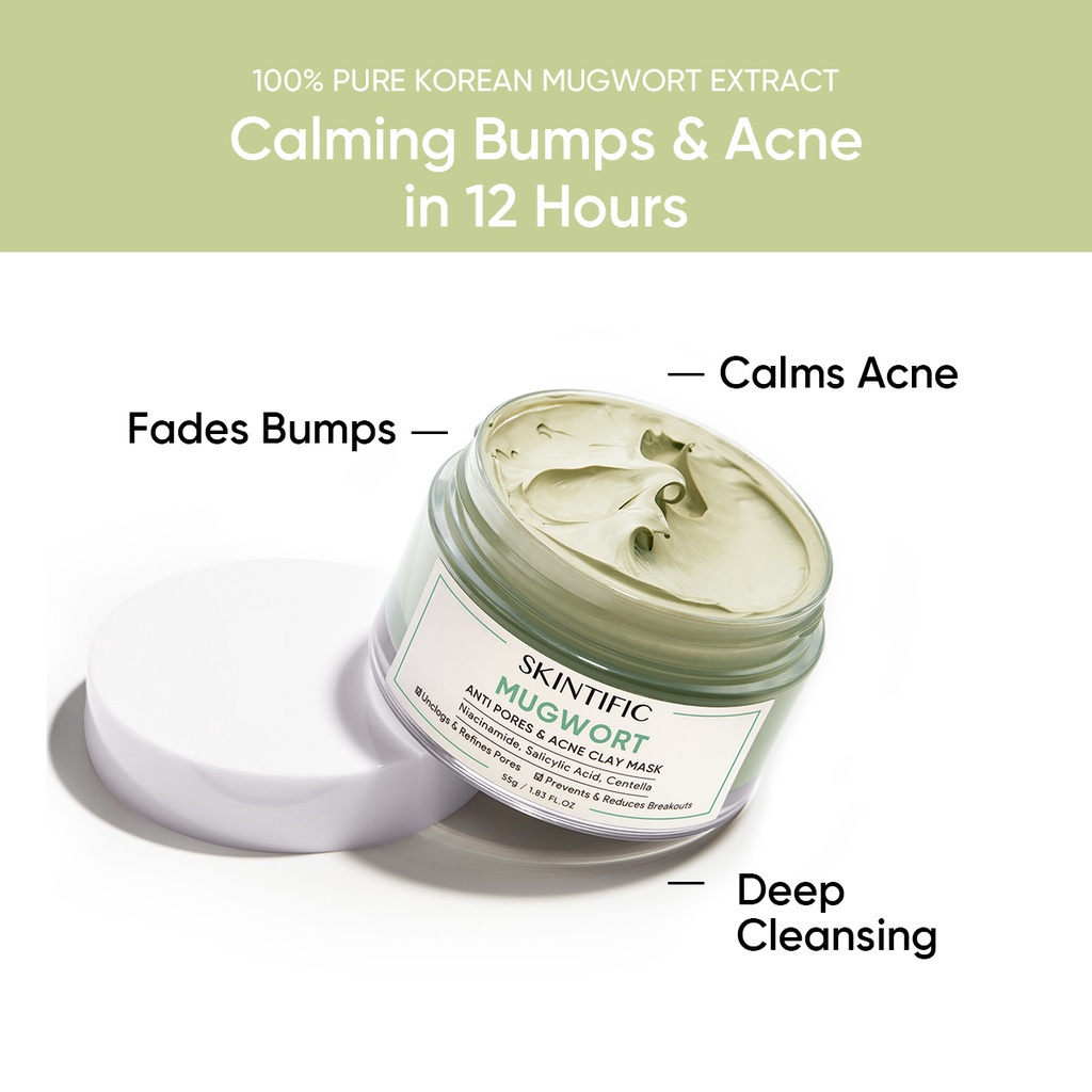 Skintific Mugwort Anti Pores & Acne Clay Mask 55g