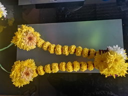 Yellow pom pom garland